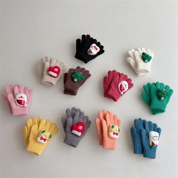 Детски ръкавици Топли ръкавици Коледни пълни пръсти Плетена ръкавица Удебелени зимни топли бебешки ръкавици Малки детски ръкавици за момчета Момичета