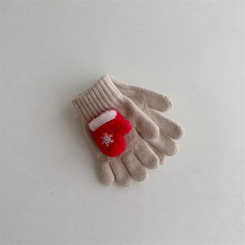 Детски ръкавици Топли ръкавици Коледни пълни пръсти Плетена ръкавица Удебелени зимни топли бебешки ръкавици Малки детски ръкавици за момчета Момичета