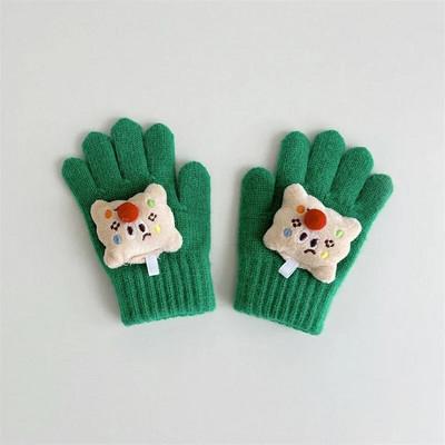 Ühevärvilised multifilmid Beebikindad Armsad imikutele mõeldud Täissõrmekindad Väikelastele Tüdrukutele Poistele Talvine Soe Palus Kootud Kinnas Laste Labakindad