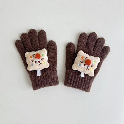 Ühevärvilised multifilmid Beebikindad Armsad imikutele mõeldud Täissõrmekindad Väikelastele Tüdrukutele Poistele Talvine Soe Palus Kootud Kinnas Laste Labakindad