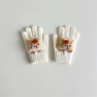 Ühevärvilised multifilmid Beebikindad Armsad imikutele mõeldud Täissõrmekindad Väikelastele Tüdrukutele Poistele Talvine Soe Palus Kootud Kinnas Laste Labakindad