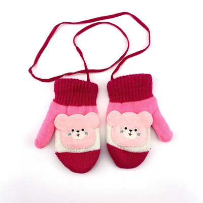 Naujos mielos animacinės katės pirštinės žieminės storos megztos kūdikiams kūdikiams naujagimiams kumštinės pirštinės vaikams šildo pirštus pirštinės 0–4 metų kūdikiui