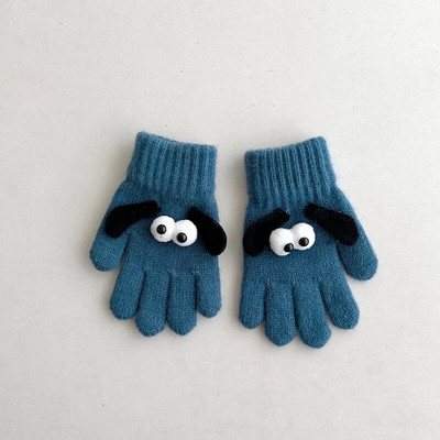 Dječje slatke rukavice za pse iz crtića Dječje rukavice s punim prstima Zimske pletene vunene rukavice za dječake Djevojčice Tople rukavice 2-4 godine Deblje mekane rukavice