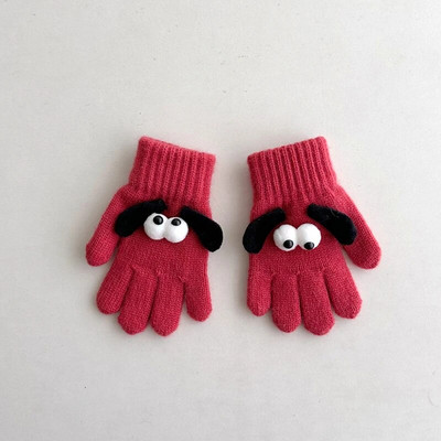 Dječje slatke rukavice za pse iz crtića Dječje rukavice s punim prstima Zimske pletene vunene rukavice za dječake Djevojčice Tople rukavice 2-4 godine Deblje mekane rukavice