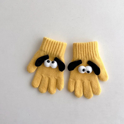Dječje slatke rukavice za pse iz crtića Dječje rukavice s punim prstima Zimske pletene vunene rukavice za dječake Djevojčice Tople rukavice 2-4 godine Deblje mekane rukavice
