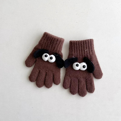 Dječje slatke rukavice za pse iz crtića Dječje rukavice s punim prstima Zimske pletene vunene rukavice za dječake Djevojčice Tople rukavice 2-4 godine Deblje mekane rukavice