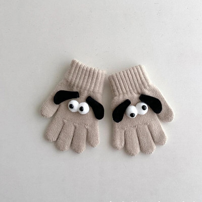 Dječje slatke rukavice za pse iz crtića Dječje rukavice s punim prstima Zimske pletene vunene rukavice za dječake Djevojčice Tople rukavice 2-4 godine Deblje mekane rukavice