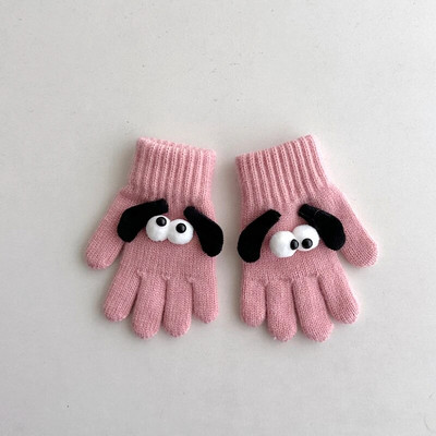 Dječje slatke rukavice za pse iz crtića Dječje rukavice s punim prstima Zimske pletene vunene rukavice za dječake Djevojčice Tople rukavice 2-4 godine Deblje mekane rukavice