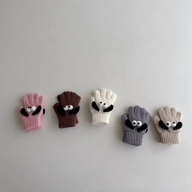 Dječje slatke rukavice za pse iz crtića Dječje rukavice s punim prstima Zimske pletene vunene rukavice za dječake Djevojčice Tople rukavice 2-4 godine Deblje mekane rukavice