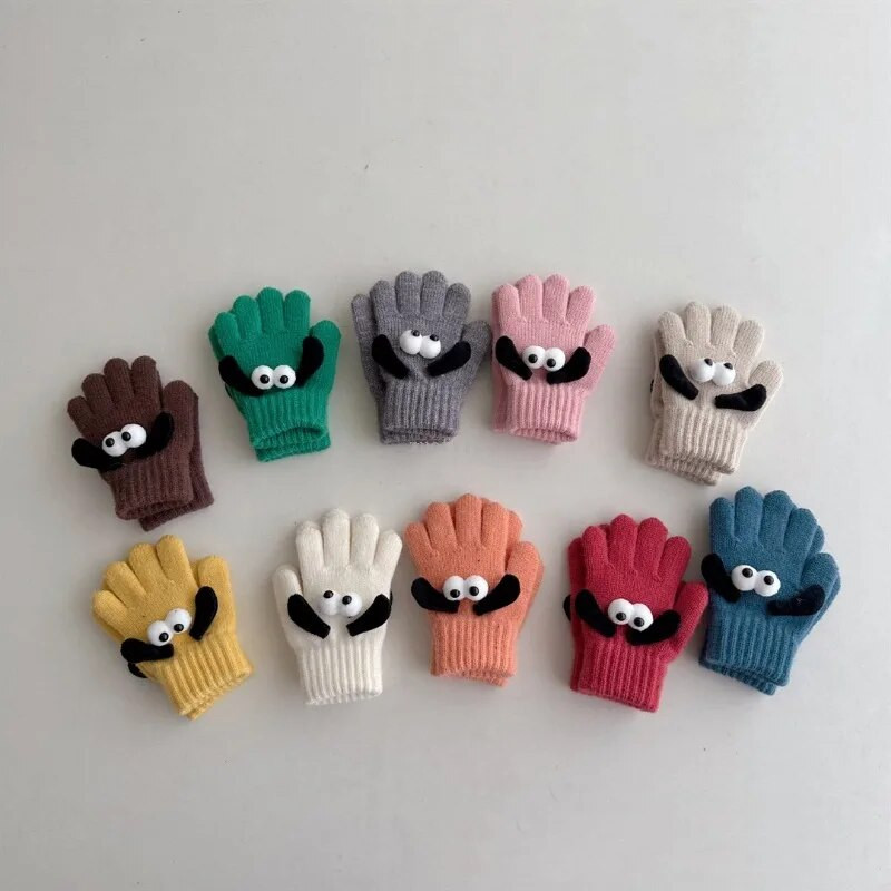 Dječje slatke rukavice za pse iz crtića Dječje rukavice s punim prstima Zimske pletene vunene rukavice za dječake Djevojčice Tople rukavice 2-4 godine Deblje mekane rukavice