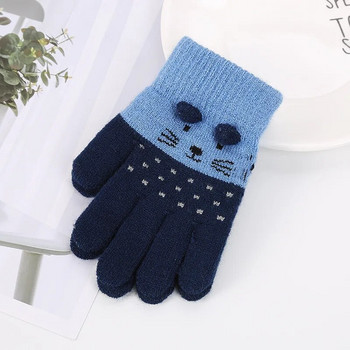 Γάτα μωρό γάντια πλεκτά Παιδιά αγόρια κορίτσια Χειμώνας χαριτωμένο κινούμενα σχέδια για ζώα Παιδικά γάντια Ζεστά γάντια 3-7 ετών