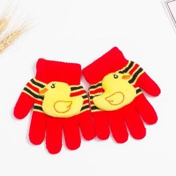 Плетене на дебели топли детски ръкавици Зимни меки ръкавици с пръсти Детски детски ръкавици с пълни пръсти Детски ръкавици Сладки топли ръкавици за малко дете 1-4 години