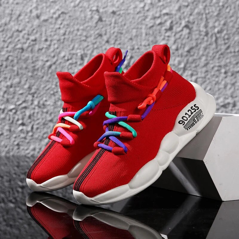 2023 m. Naujo prekės ženklo vaikiški batai berniukams, mergaitėms, kvėpuojanti avalynė, laisvalaikio sportiniai batai, minkšti lauko vaikams mezgimo sportbačiai, 26–38 dydis