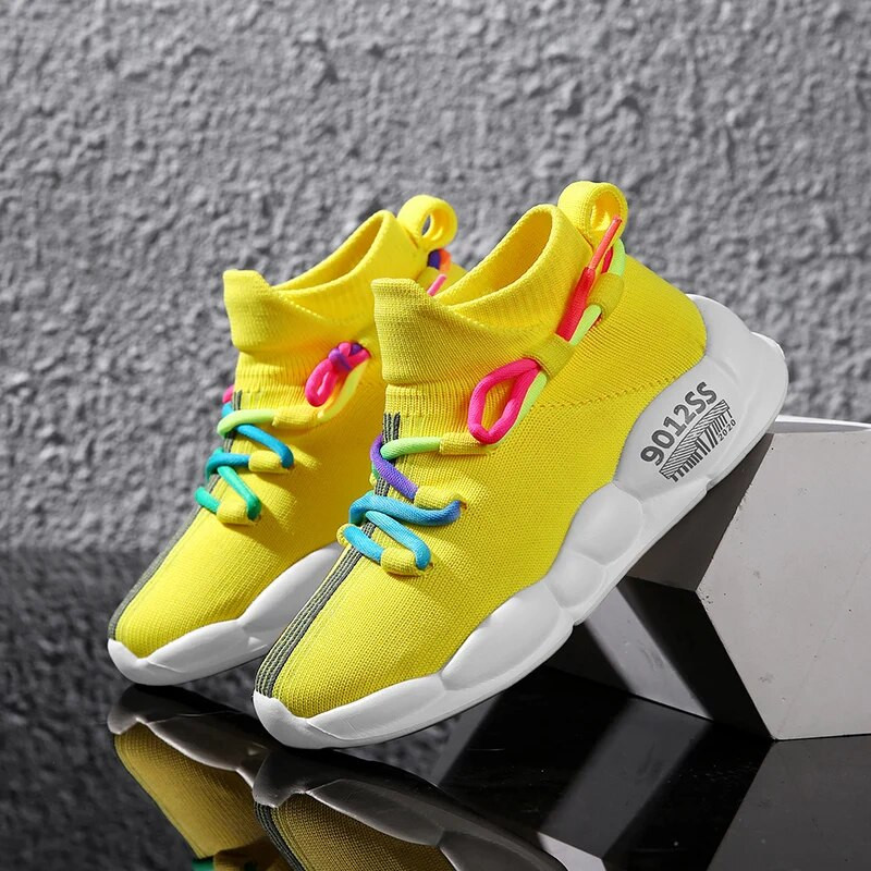 2023 m. Naujo prekės ženklo vaikiški batai berniukams, mergaitėms, kvėpuojanti avalynė, laisvalaikio sportiniai batai, minkšti lauko vaikams mezgimo sportbačiai, 26–38 dydis