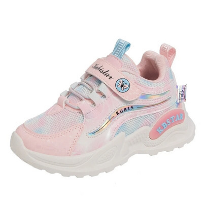 Μόδα παιδικά αθλητικά παπούτσια για κορίτσια Ροζ σχολικά καθημερινά παπούτσια Υπαίθρια αναπνεύσιμα παπούτσια τρεξίματος Μαλακά αντιολισθητικά παιδικά παπούτσια τένις