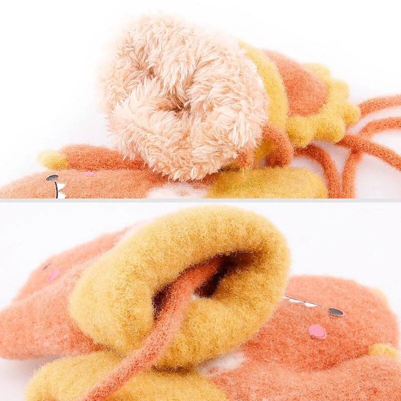 Multifilmi dinosauruste kindad beebile Pehmed paksud soojad vastsündinu kindad tüdrukutele poistele talve puuvillased lapsed lastele labakindad