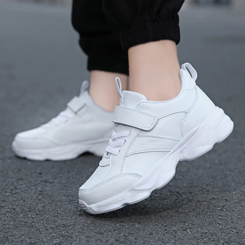 Παιδικά Παπούτσια Παιδικά Αθλητικά Αθλητικά Παπούτσια Μαύρα Pu Δερμάτινα Αθλητικά Παπούτσια για αγόρια Κορίτσια Λευκά Παπούτσια School Running Tennis Sneaker