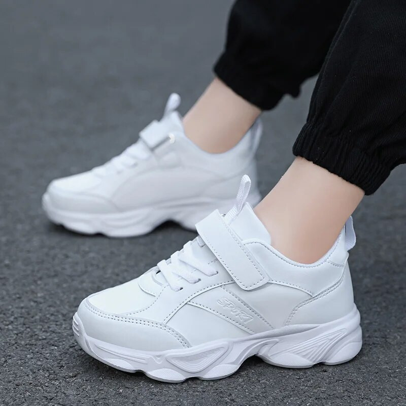 Παιδικά Παπούτσια Παιδικά Αθλητικά Αθλητικά Παπούτσια Μαύρα Pu Δερμάτινα Αθλητικά Παπούτσια για αγόρια Κορίτσια Λευκά Παπούτσια School Running Tennis Sneaker