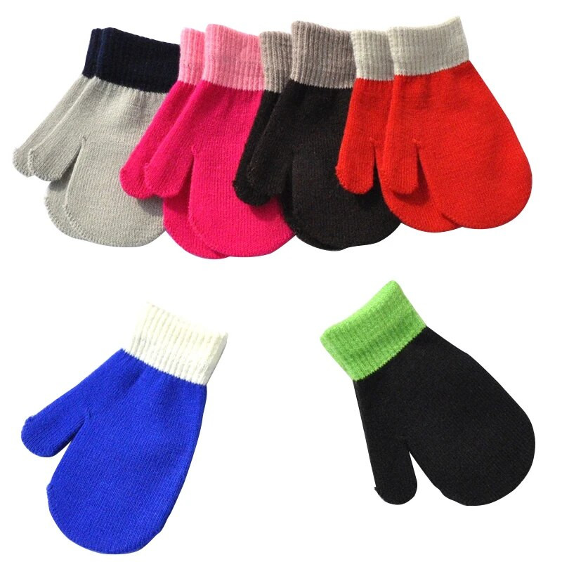 Χειμερινά ζεστά γάντια για παιδιά 5-10 ετών 6χρωμα Παχύ Παιδικά ζεστά γάντια Νέα βρεφικά γάντια για αγόρια κορίτσια Πλεκτά γάντια