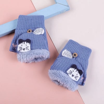 Γελοιογραφία Παιδικά Γάντια χωρίς δάχτυλα Μετατρέψιμα Γάντια Παιδικά Γάντια Χειμώνας Πλεκτά Πλεκτά Γάντια Αγόρια Κορίτσια Βρεφικά Γάντια