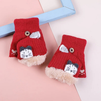 Γελοιογραφία Παιδικά Γάντια χωρίς δάχτυλα Μετατρέψιμα Γάντια Παιδικά Γάντια Χειμώνας Πλεκτά Πλεκτά Γάντια Αγόρια Κορίτσια Βρεφικά Γάντια