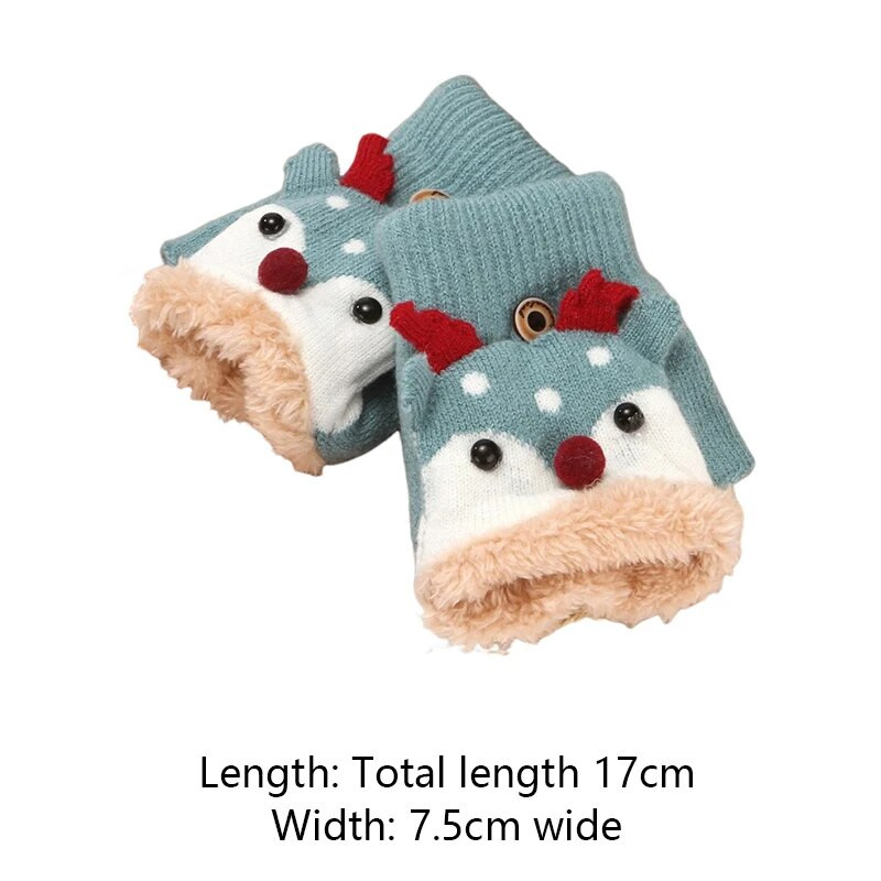 Γελοιογραφία Παιδικά Γάντια χωρίς δάχτυλα Μετατρέψιμα Γάντια Παιδικά Γάντια Χειμώνας Πλεκτά Πλεκτά Γάντια Αγόρια Κορίτσια Βρεφικά Γάντια