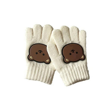 Κορεατικά παιδικά γάντια Cartton Bear Γάντια μωρών πέντε δακτύλων για αγόρια κορίτσια Χειμερινά υπαίθρια ζεστά γάντια σκι Βρεφικά αξεσουάρ 3-7Y