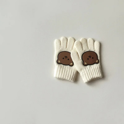 Κορεατικά παιδικά γάντια Cartton Bear Γάντια μωρών πέντε δακτύλων για αγόρια κορίτσια Χειμερινά υπαίθρια ζεστά γάντια σκι Βρεφικά αξεσουάρ 3-7Y