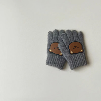 Κορεατικά παιδικά γάντια Cartton Bear Γάντια μωρών πέντε δακτύλων για αγόρια κορίτσια Χειμερινά υπαίθρια ζεστά γάντια σκι Βρεφικά αξεσουάρ 3-7Y
