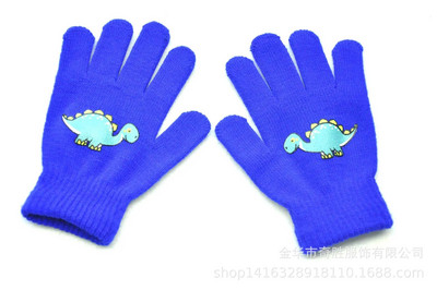 5-11 ετών Γάντια μωρού με κινούμενα σχέδια Δεινόσαυρος Ζεστά φθινοπωρινά χειμωνιάτικα παιδικά γάντια για αγόρια πλεκτά χοντρά παιδικά γάντια εξωτερικού χώρου