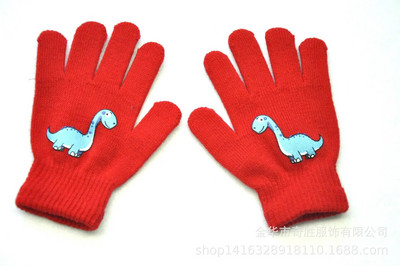 5-11 ετών Γάντια μωρού με κινούμενα σχέδια Δεινόσαυρος Ζεστά φθινοπωρινά χειμωνιάτικα παιδικά γάντια για αγόρια πλεκτά χοντρά παιδικά γάντια εξωτερικού χώρου