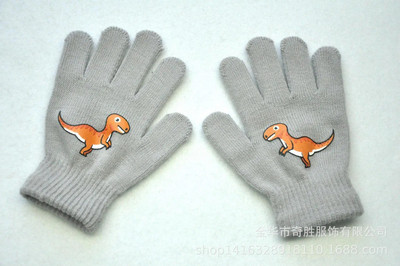 5-11 ετών Γάντια μωρού με κινούμενα σχέδια Δεινόσαυρος Ζεστά φθινοπωρινά χειμωνιάτικα παιδικά γάντια για αγόρια πλεκτά χοντρά παιδικά γάντια εξωτερικού χώρου