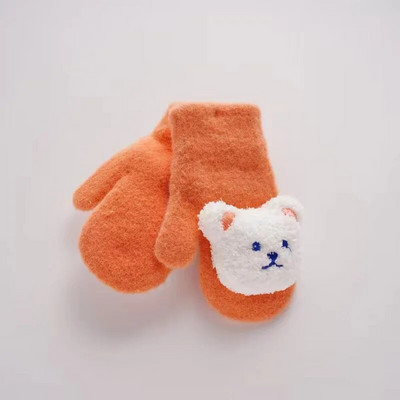 Animacinis filmas Meškiukas Kūdikių kumštinės pirštinės Rudens Žiema Šiltos Vaikai Kūdikių Pirštinės Megztos Vaikams Mažyliui Storos dantukų pirštinės Handschoen