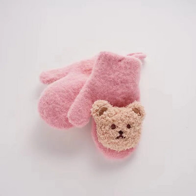 Animacinis filmas Meškiukas Kūdikių kumštinės pirštinės Rudens Žiema Šiltos Vaikai Kūdikių Pirštinės Megztos Vaikams Mažyliui Storos dantukų pirštinės Handschoen