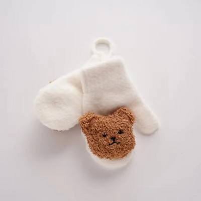 Animacinis filmas Meškiukas Kūdikių kumštinės pirštinės Rudens Žiema Šiltos Vaikai Kūdikių Pirštinės Megztos Vaikams Mažyliui Storos dantukų pirštinės Handschoen