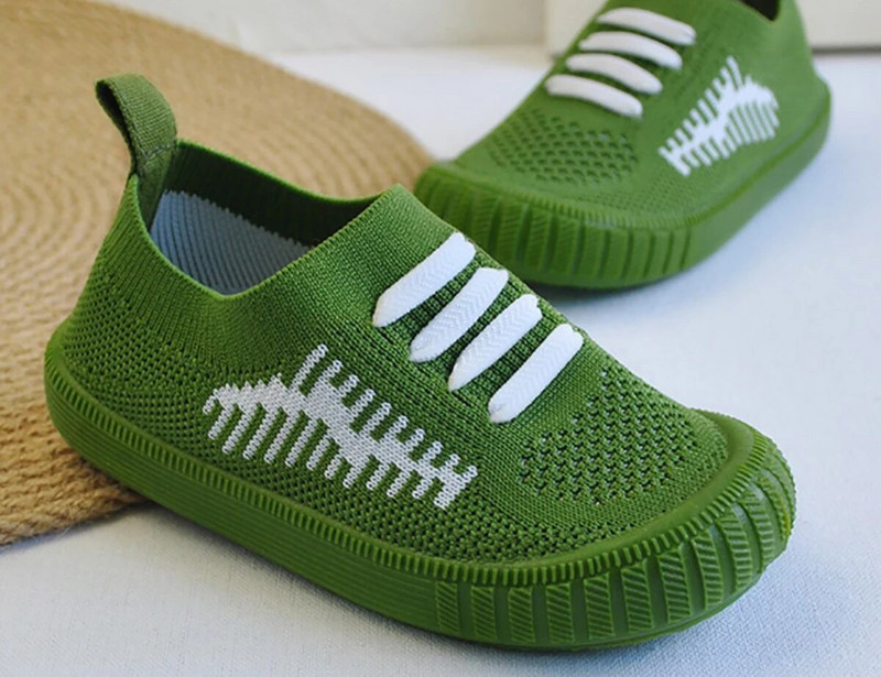 Dječja obuća Pletena tkanina Bosonogi dječaci Tenisice Riblja kost Slip on Široki prsti Djevojčice Ležerne neklizajuće mekane potplate Nova djeca SandQ Baby