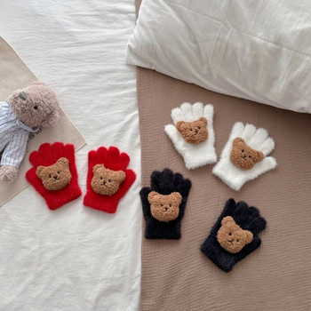 Зимни ръкавици Bear за деца Меки и топли ръкавици с ръкавици Удобно носене за момчета и момичета Подходящи за 2 до 8 години