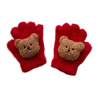 Bear žieminės pirštinės vaikams, minkštos ir šiltos pirštinės, patogios dėvėti berniukams ir mergaitėms, tinkamos nuo 2 iki 8 metų