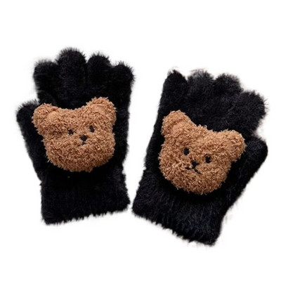 Bear žieminės pirštinės vaikams, minkštos ir šiltos pirštinės, patogios dėvėti berniukams ir mergaitėms, tinkamos nuo 2 iki 8 metų