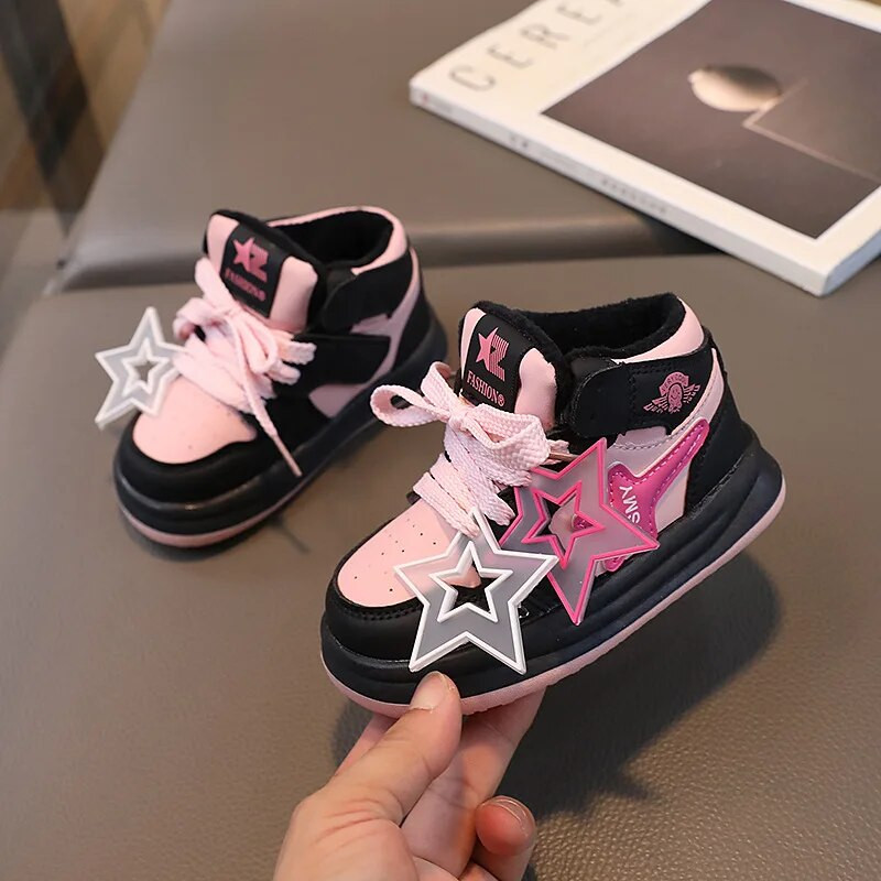 Sportiniai sportbačiai mergaitėms Kūdikiams Vaikams Berniukai Žieminiai Nauji madingi laisvalaikio batai Neslystantys lauko bėgimo bateliai berniukų medvilniniai lentos batai