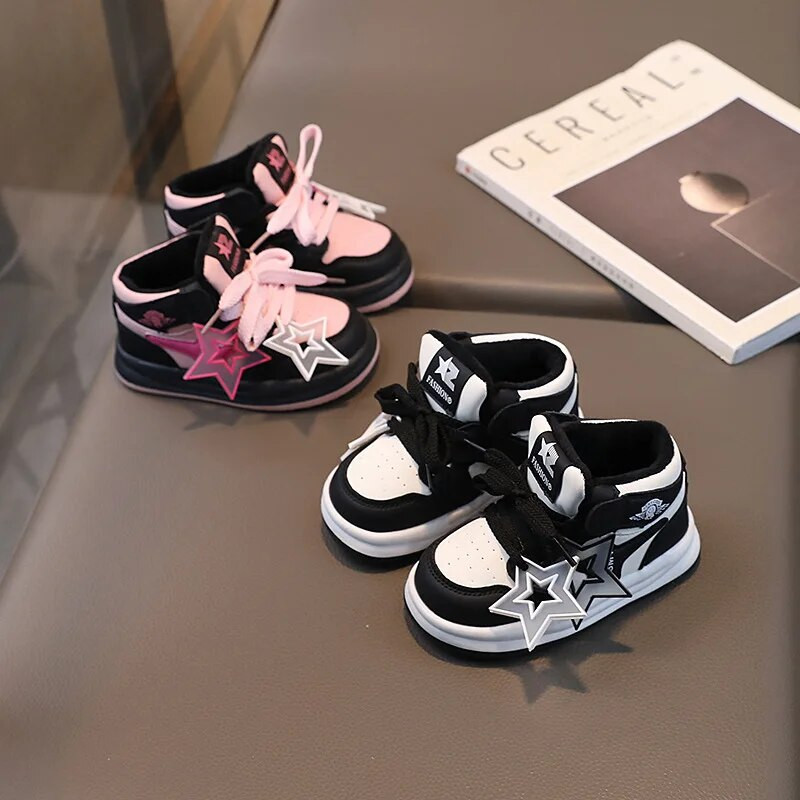 Sportiniai sportbačiai mergaitėms Kūdikiams Vaikams Berniukai Žieminiai Nauji madingi laisvalaikio batai Neslystantys lauko bėgimo bateliai berniukų medvilniniai lentos batai