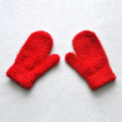 Beebi Lühikesed Kindad Talvised Faux Sable Lastele Tahke paksendatud Palus karvased Täissõrmega labakindad Sügisene kätesoojendaja 1-4 aastat vana