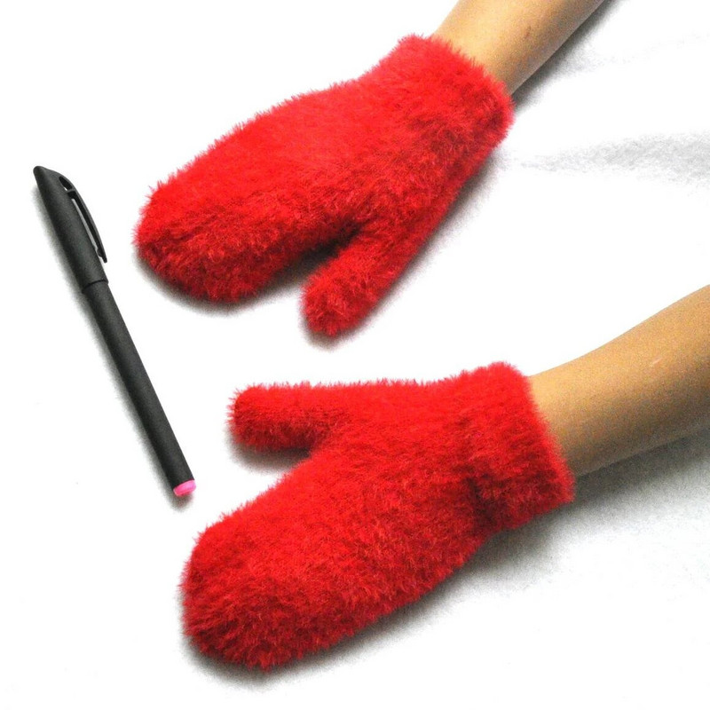 Beebi Lühikesed Kindad Talvised Faux Sable Lastele Tahke paksendatud Palus karvased Täissõrmega labakindad Sügisene kätesoojendaja 1-4 aastat vana