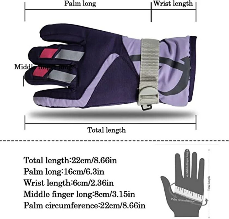 Laste lumekindad poistele Tüdrukutele Talvised veekindlad isoleeritud lapsed Suusakindad Paksendavad soojad tuulekindlad väliskindad 1 paar