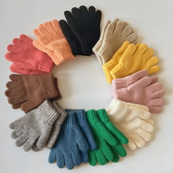 3-7 ΕΤΩΝ Χειμώνας Παιδιά Κορίτσια Μαλακά, Παχύ Δάχτυλα Ζεστά Γάντια Βρεφικά Υπαίθρια Ζεστά Αγόρια Ακρυλικά Γάντια για Παιδιά