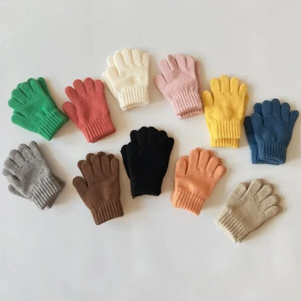3-7 ΕΤΩΝ Χειμώνας Παιδιά Κορίτσια Μαλακά, Παχύ Δάχτυλα Ζεστά Γάντια Βρεφικά Υπαίθρια Ζεστά Αγόρια Ακρυλικά Γάντια για Παιδιά