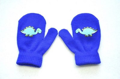 1-5 metų vaikams žieminės kumštinės pirštinės lauko sportui šiltos vilnos pirštinės Animacinio filmo Dinozaurų megztos kumštinės pirštinės mergaitėms kūdikiams berniukams KF192