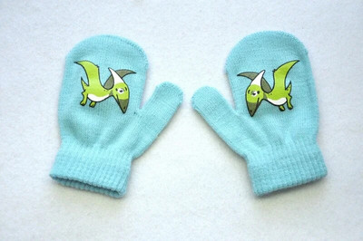 1-5 metų vaikams žieminės kumštinės pirštinės lauko sportui šiltos vilnos pirštinės Animacinio filmo Dinozaurų megztos kumštinės pirštinės mergaitėms kūdikiams berniukams KF192