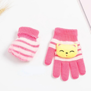 Χειμερινοί βρεφικοί προφυλακτήρες μωρού με βουρτσισμένα γάντια πλέξιμο χοντρά ζεστά παιδικά γάντια μαλακά γάντια Παιδικό πλήρες δάχτυλο 1-4 ετών