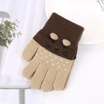 3-7 ετών Γάτα μωρό γάντια πλεκτά Παιδιά αγόρια κορίτσια Χειμώνας χαριτωμένο κινούμενα σχέδια για ζώα Παιδικά γάντια Ζεστά γάντια Παιδικά χειμωνιάτικα γάντια